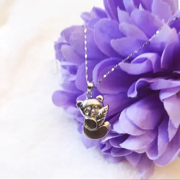 Sterling Silver Adorable Panda Necklace - Picture 1 of 8